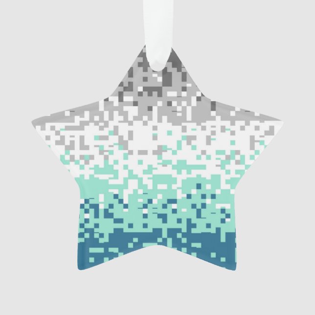 Trippy Pixelated Abstract Frayromantic Pride Flag Ornament (Front)