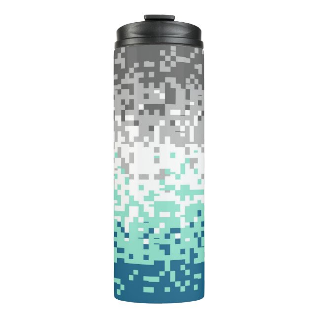 Trippy Pixelated Abstract Frayromantic Pride Flag Thermal Tumbler (Front)