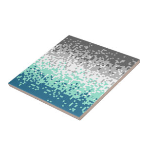 Trippy Pixelated Abstract Frayromantic Pride Flag Tile