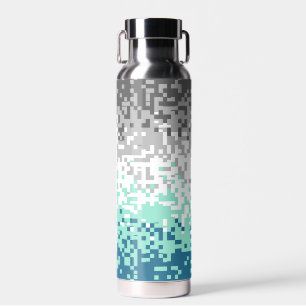 Trippy Pixelated Abstract Frayromantic Pride Flag Water Bottle