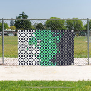 Trippy Pixelated Abstract Neutrois Pride Flag Banner