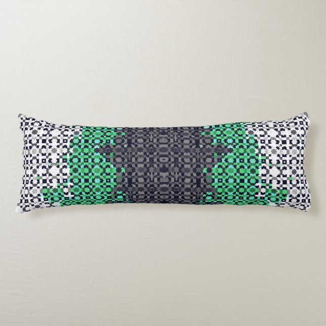 Trippy Pixelated Abstract Neutrois Pride Flag Body Cushion (Front)