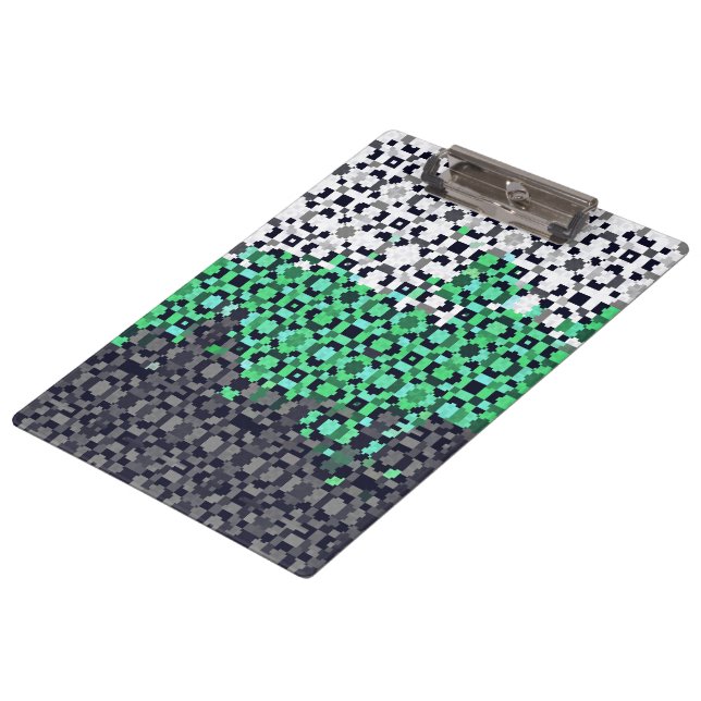 Trippy Pixelated Abstract Neutrois Pride Flag Clipboard (Angled)