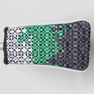 Trippy Pixelated Abstract Neutrois Pride Flag Golf Head Cover