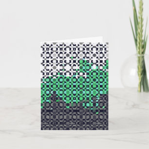Trippy Pixelated Abstract Neutrois Pride Flag Thank You Card