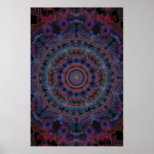 Trippy Poster: Abstract Radial Artwork Poster