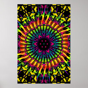 Trippy Poster: Psychedelic Kaleidoscope Artwork Poster