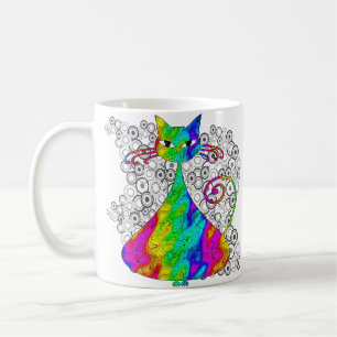 Trippy Psychedelic Cat Coffee Mugs