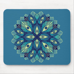 Trippy Psychedelic Eyes Floral Surreal Art Mouse Pad