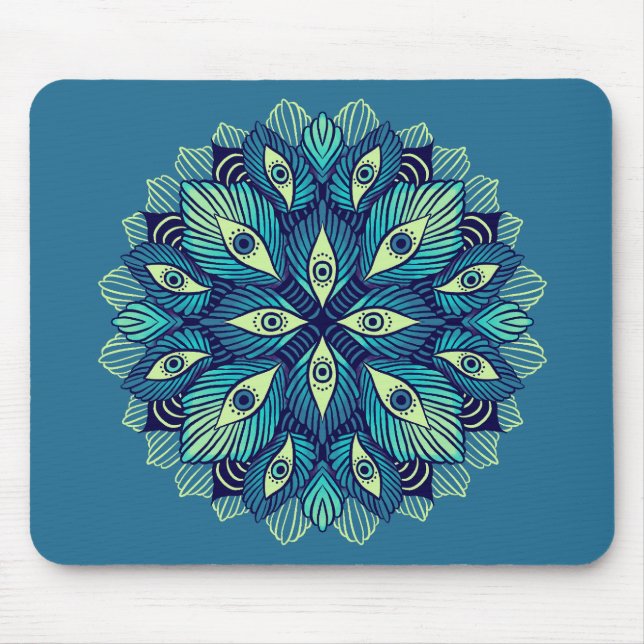 Trippy Psychedelic Eyes Floral Surreal Art Mouse Pad (Front)