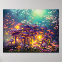 Trippy Psychedelic Magical Mushrooms Digital Art