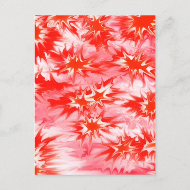 Trippy Psychedelic Multi-coloured  Red White & Pin Postcard (Front)