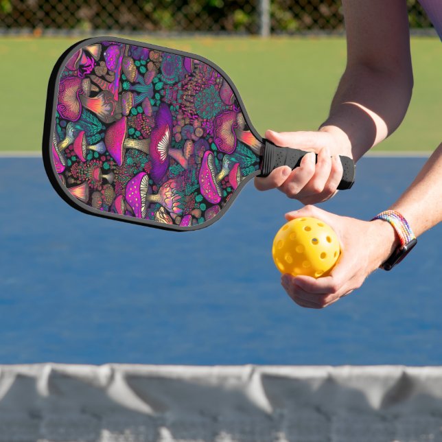 Trippy Psychedelic Mushroom Pattern Pickleball Paddle (Insitu)