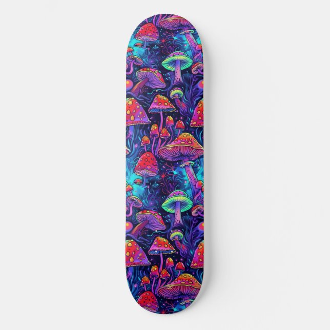 Trippy Psychedelic Mushroom Skateboard (Front)