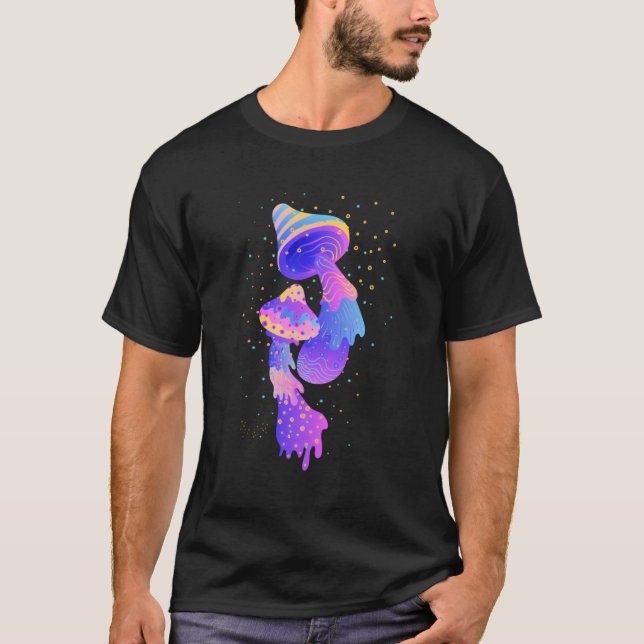 Trippy Psychedelic Mushrooms Magical Spores T-Shirt (Front)