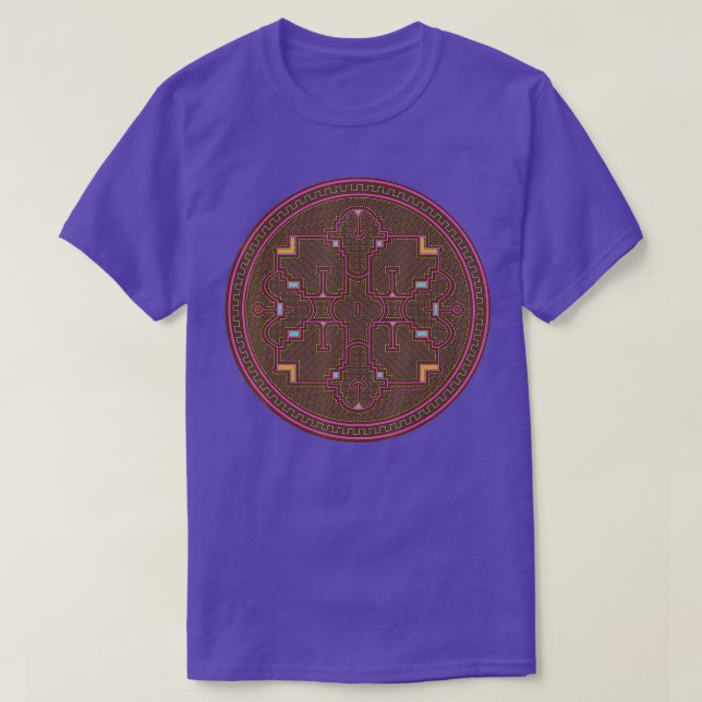 Trippy Psychedelic Shipibo Tribal Design  T-Shirt (Design Front)