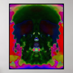 Trippy Psychedelic Skull Hidden Pictures Poster
