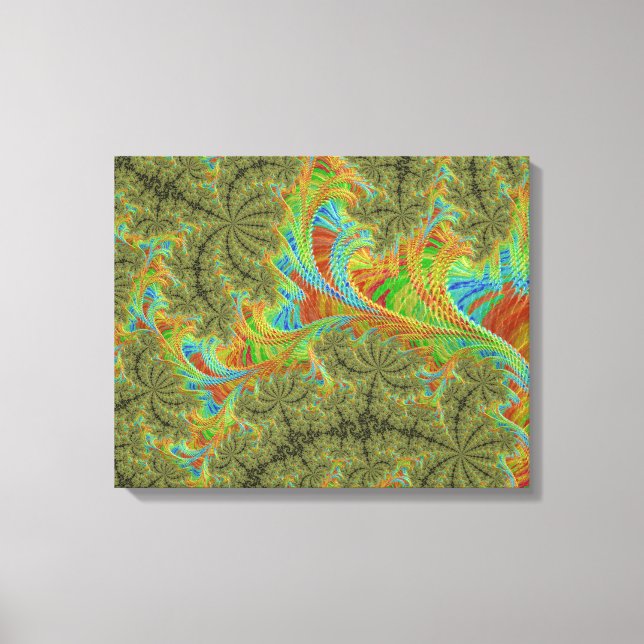 Trippy Psychedelic Spiral Fractal Art Canvas Print (Front)