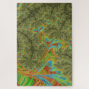 Trippy Psychedelic Spiral Fractal Art Jigsaw Puzzle