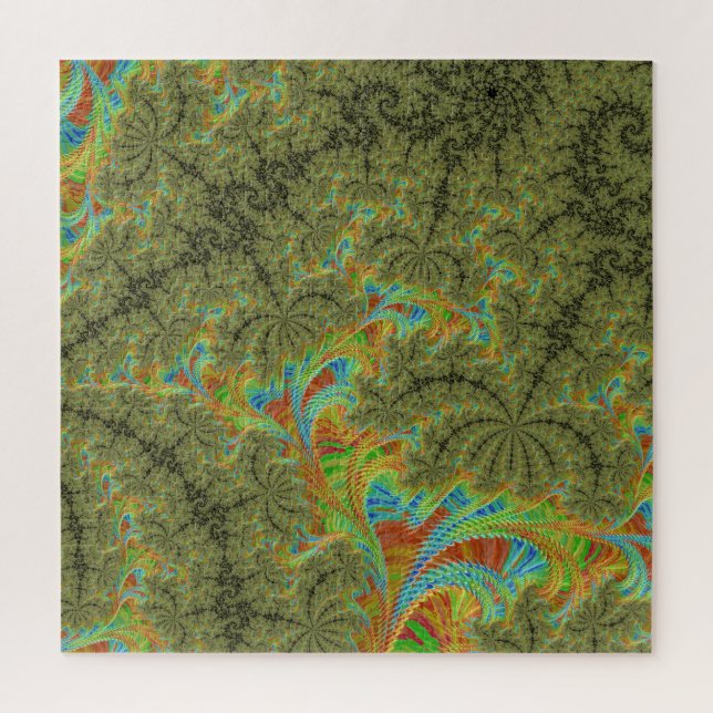 Trippy Psychedelic Spiral Fractal Art Jigsaw Puzzle (Vertical)
