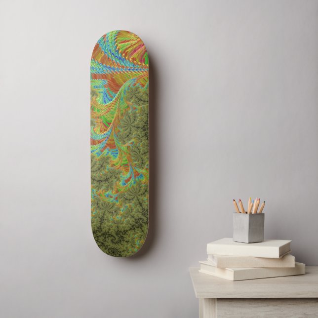 Trippy Psychedelic Spiral Fractal Art Skateboard (Wall Art)