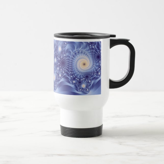 Trippy Psychedelic Starstorm Fine Fractal Travel Mug (Right)
