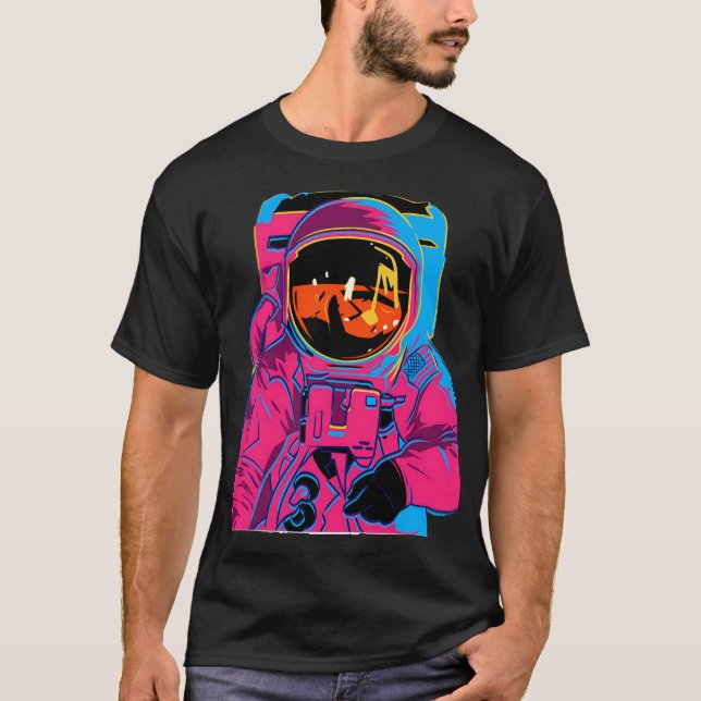 Trippy Rainbow Astronaut T-Shirt (Front)