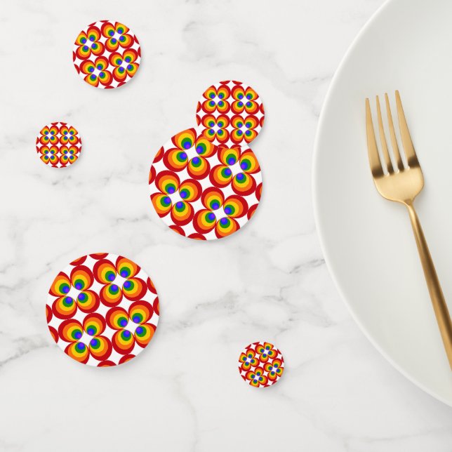 Trippy Rainbow Flowers Confetti (Group)