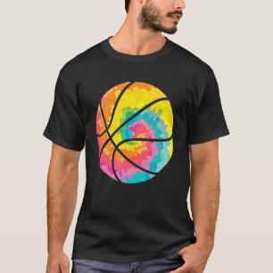 Trippy Rainbow Hippie Tie Dye Basketball T-Shirt