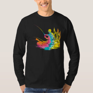 Trippy Rainbow Hippie  Tie Dye Fishing T-Shirt