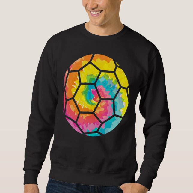 Trippy Rainbow Hippie  Tie Dye Handball Sweatshirt (Front)