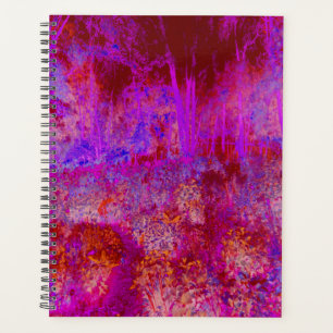 Trippy Red and Magenta Impressionistic Landscape Planner