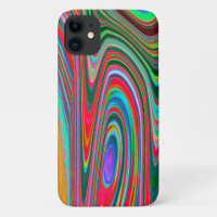 Trippy Red, Green and Blue Abstract Groovy Art