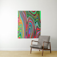 Trippy Red, Green and Blue Abstract Groovy Art