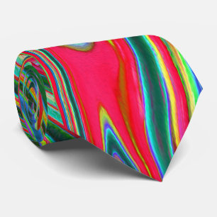 Trippy Red, Green and Blue Abstract Groovy Art Tie