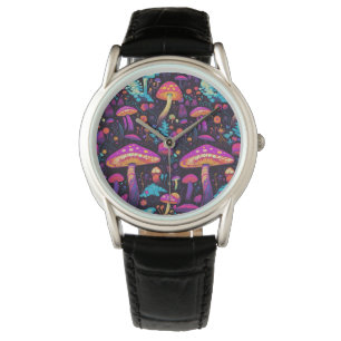 Trippy Retro Mushroom Watch