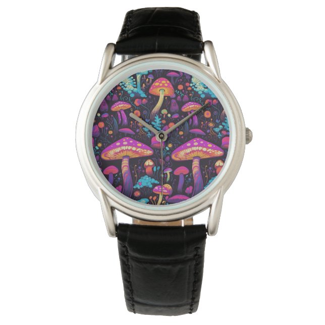 Trippy Retro Mushroom Watch (Front)