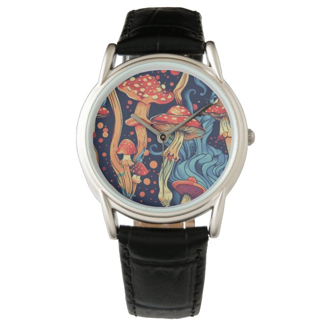 Trippy Retro Mushroom Watch (Front)