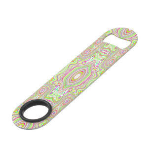 Trippy Retro Pink and Lime Green Abstract Pattern