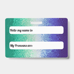 Trippy Ripply Funky Boho MLM Men Loving Men Pride ID Badge