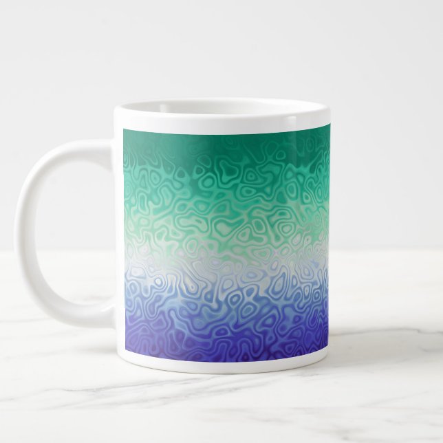 Trippy Ripply Funky Boho MLM Men Loving Men Pride Large Coffee Mug (Left)