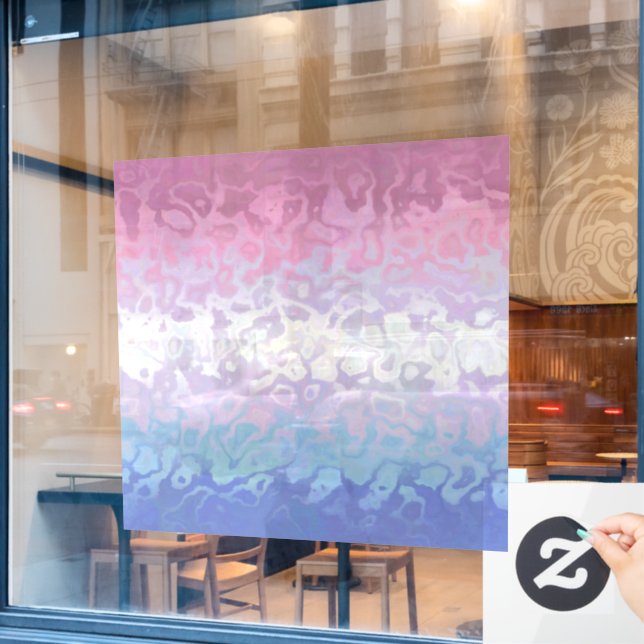 Trippy Ripply Groovy Eccentric Bigender Pride Flag (Cafe Window)