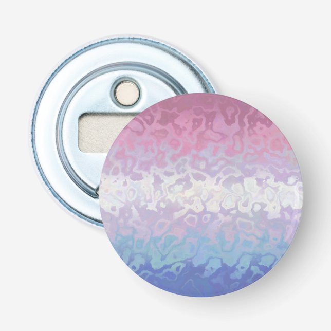 Trippy Ripply Groovy Eccentric Bigender Pride Flag Bottle Opener (Front)