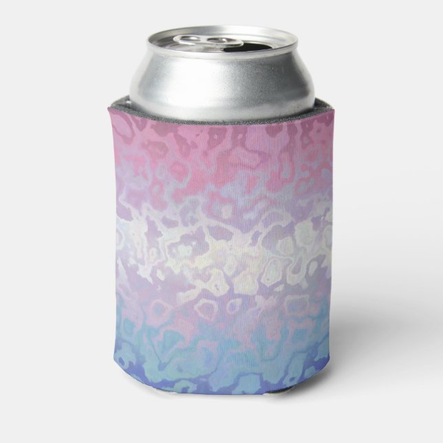 Trippy Ripply Groovy Eccentric Bigender Pride Flag Can Cooler (Can Back)