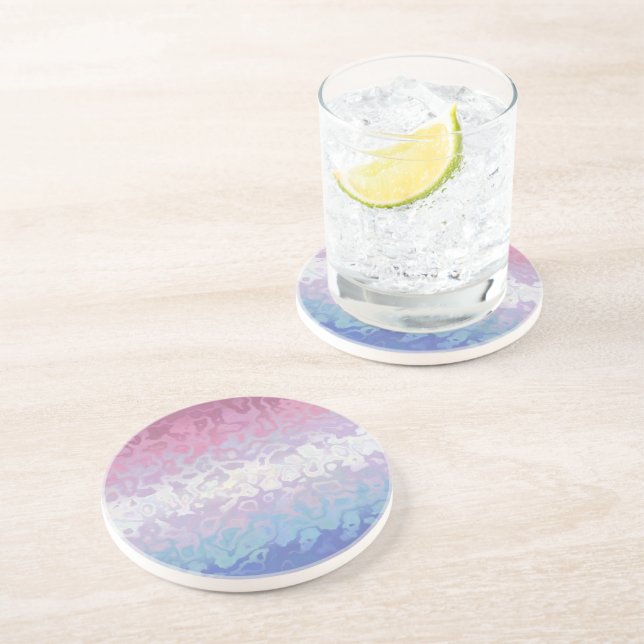 Trippy Ripply Groovy Eccentric Bigender Pride Flag Coaster (Side)