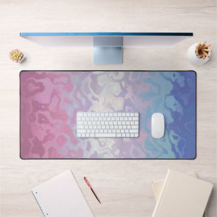 Trippy Ripply Groovy Eccentric Bigender Pride Flag Desk Mat