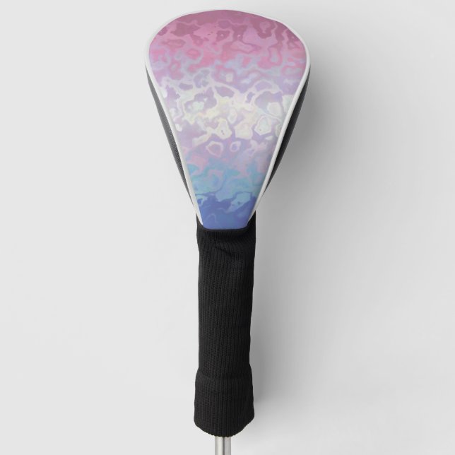 Trippy Ripply Groovy Eccentric Bigender Pride Flag Golf Head Cover (Front)
