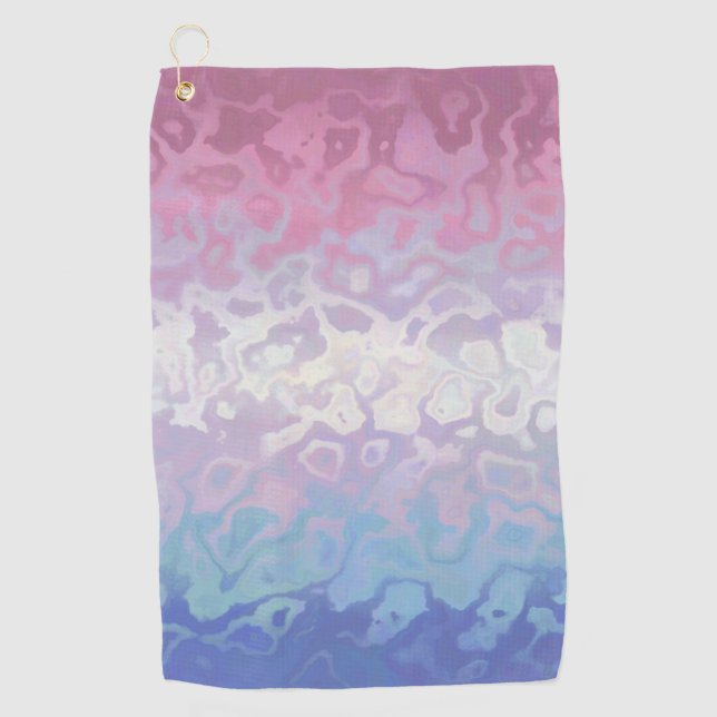 Trippy Ripply Groovy Eccentric Bigender Pride Flag Golf Towel (Front)