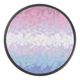 Trippy Ripply Groovy Eccentric Bigender Pride Flag Hockey Puck