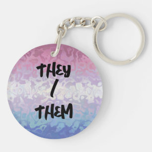 Trippy Ripply Groovy Eccentric Bigender Pride Flag Key Ring